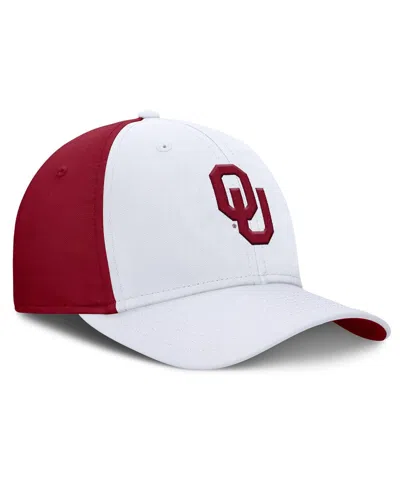 Jordan Men's White/crimson Oklahoma Sooners 2025 Sideline Rise Local Performance Flex Hat In White