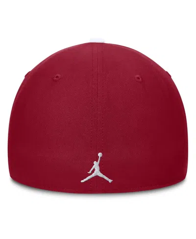 Jordan Men's White/crimson Oklahoma Sooners 2025 Sideline Rise Local Performance Flex Hat In White