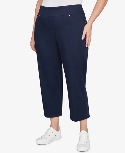 Ruby Rd. Plus Size Soft Denim Faux Pocket Pants In Blue