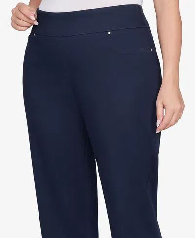 Ruby Rd. Plus Size Soft Denim Faux Pocket Pants In Blue