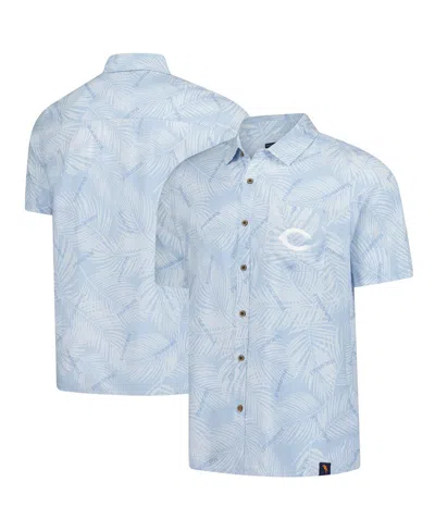 Margaritaville Men's Blue Cincinnati Reds Linen Party Button-up Shirt In Blue