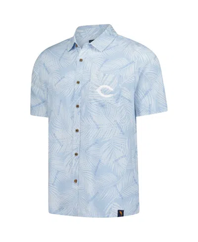 Margaritaville Men's Blue Cincinnati Reds Linen Party Button-up Shirt In Blue