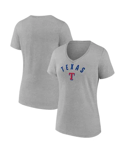 Fanatics Women'sâ Gray Texas Rangers V-neck T-shirt In Gray