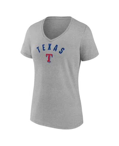 Fanatics Women'sâ Gray Texas Rangers V-neck T-shirt In Gray