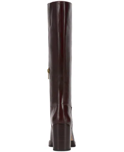 Vince Camuto Gibi Womens Extra Wide Calf Leather Knee-high Boots In Brown