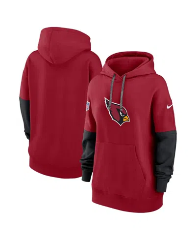 Nike Women's Cardinal Arizona Cardinals 2024 Sideline Essential Fleece Pullover Hoodie In Red
