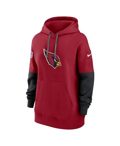 Nike Women's Cardinal Arizona Cardinals 2024 Sideline Essential Fleece Pullover Hoodie In Red