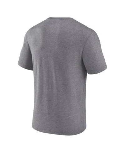 Fanatics Men's Heather Gray Las Vegas Raiders Warped Block Tri-blend T-shirt In Gray