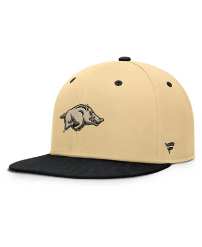 Fanatics Men's Gold/black Arkansas Razorbacks Balance Fitted Hat In Brown