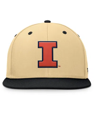 Fanatics Men's Gold/black Illinois Fighting Illini Balance Fitted Hat In Brown