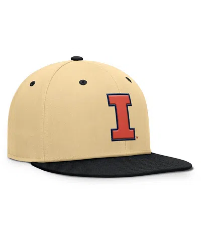 Fanatics Men's Gold/black Illinois Fighting Illini Balance Fitted Hat In Brown