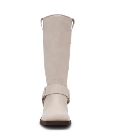 Dv Dolce Vita Women's Tanzy Tall Harness Moto Engineer Boots In White