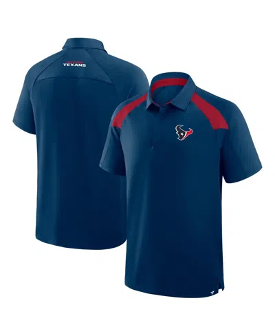 Fanatics Men's Navy Houston Texans Back Around Raglan Polo Shirt In Blue