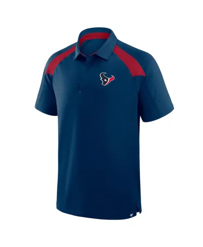 Fanatics Men's Navy Houston Texans Back Around Raglan Polo Shirt In Blue