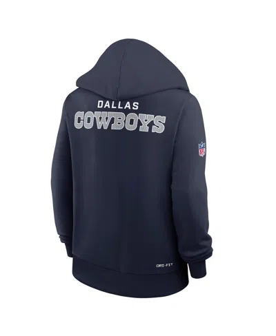 Nike Women's Navy Dallas Cowboys Sideline Initial Homeâ Performance Pullover Hoodie In Blue