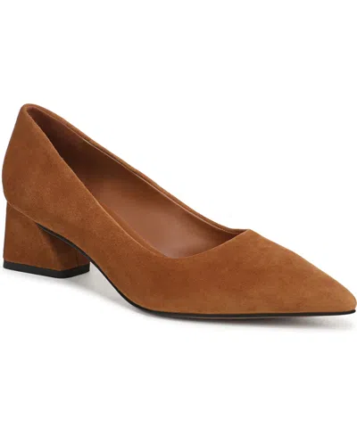 Franco Sarto Women's Racer Pointed Toe Block Heel Pumps In Brown