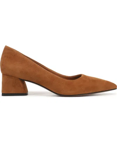 Franco Sarto Women's Racer Pointed Toe Block Heel Pumps In Brown