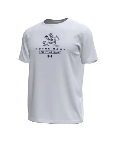 Under Armour Men's White Notre Dame Fighting Irish Stack Stretch Performance T-shirt In White