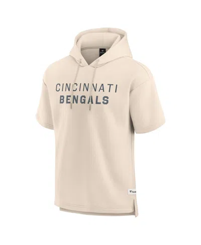 Fanatics Men's Cream Cincinnati Bengals Elements Future Ground Lettering Short Sleeve Pullover Hoodie In Neutral