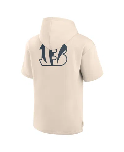 Fanatics Men's Cream Cincinnati Bengals Elements Future Ground Lettering Short Sleeve Pullover Hoodie In Neutral