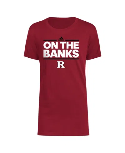 Adidas Originals Big Boys And Girls Scarlet Rutgers Scarlet Knights Basic Dassler T-shirt In Burgundy