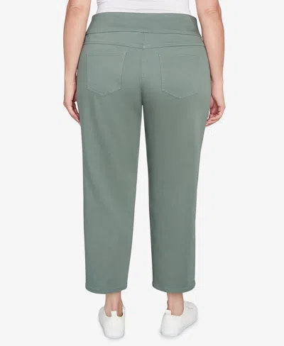 Ruby Rd. Plus Size Soft Denim Faux Pocket Pants In Green