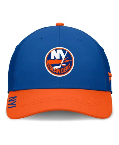Fanatics Men's Royal/orange New York Islanders Authentic Pro Rink Flex Hat In Blue