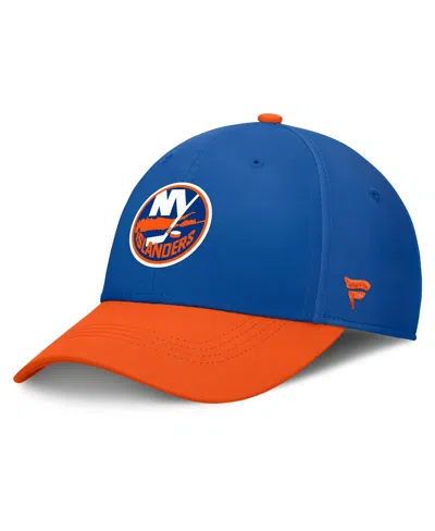 Fanatics Men's Royal/orange New York Islanders Authentic Pro Rink Flex Hat In Blue