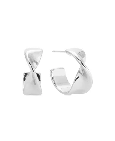 Ettika Heirloom Twist Small Hoops Earrings In Silver