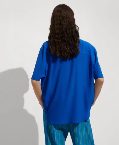 Mango Women's Short Sleeve Shirt In Blue