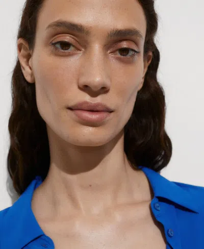 Mango Women's Short Sleeve Shirt In Blue