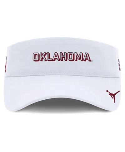 Jordan Men's White Oklahoma Sooners 2025 On-field Gameday Performance Ace Adjustable Visor Hat In White