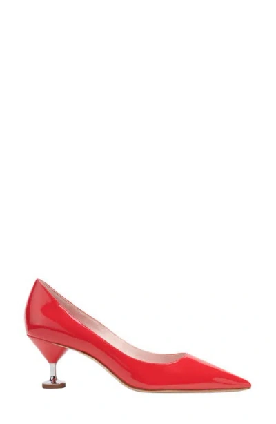 Kate Spade Garnish Patent Kitten-heel Pumps In Red