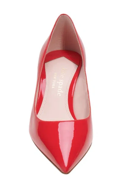 Kate Spade Garnish Patent Kitten-heel Pumps In Red