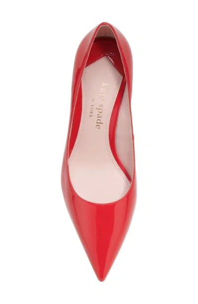 Kate Spade Garnish Patent Kitten-heel Pumps In Red