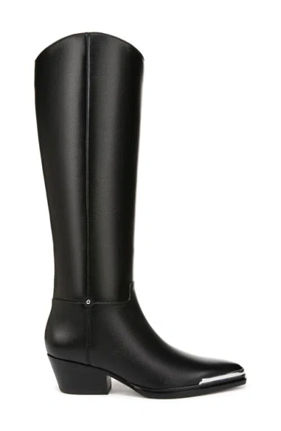Franco Sarto Billie Wide Calf Leather Boot In Black
