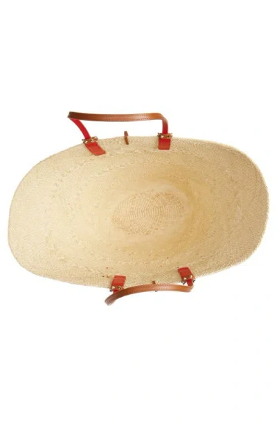 Christian Louboutin Cabata Large Basket Tote Bag In Raffia And Leather In Neutral