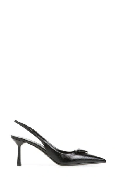 Prada (wmns)  Patched Logo Brushed Leather Slingback Heels 'black'