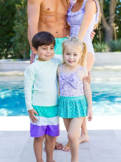 Ruggedbutts Toddler Boys Upf50+ Swim Trunks In Multi