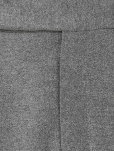 Brunello Cucinelli Wool Skirt With Asymmetrical Hem And Pleated Design In Gray
