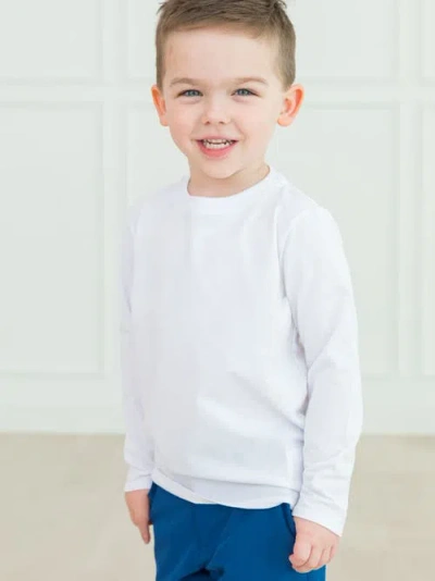 Rufflebutts Boys Long Sleeve Basic Tee In White
