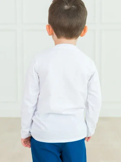 Rufflebutts Boys Long Sleeve Basic Tee In White