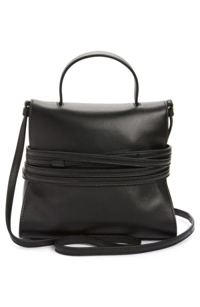 Moschino Structured Sheepskin Shoulder Bag In Brown