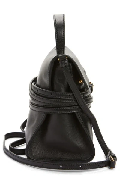 Moschino Structured Sheepskin Shoulder Bag In Brown