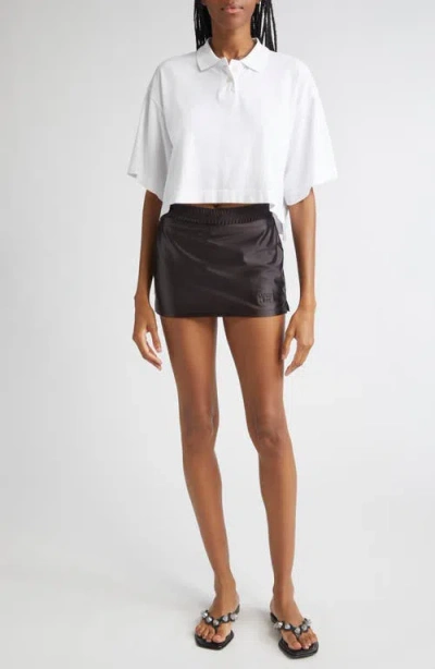 Alexander Wang Metallic Faille Miniskort In Black