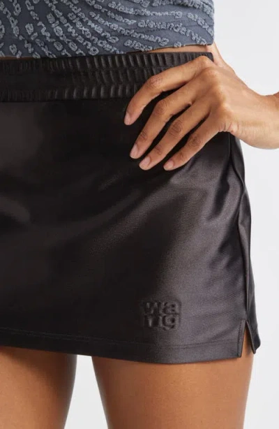 Alexander Wang Metallic Faille Miniskort In Black