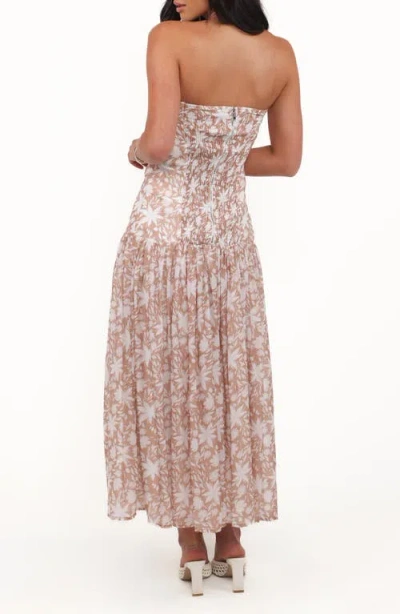 Petal And Pup Petal & Pup Nyx Strapless Drop Waist Maxi Dress In Brown