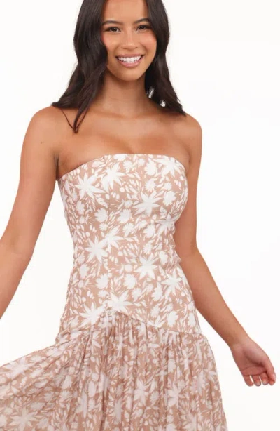 Petal And Pup Petal & Pup Nyx Strapless Drop Waist Maxi Dress In Brown