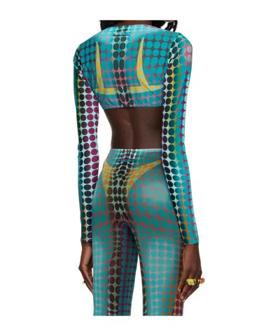 Jean Paul Gaultier Long-sleeve Polka Dot Top In Multi