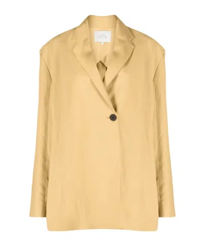 Studio Nicholson Single-breasted Linen Blend Jacket In Neutral